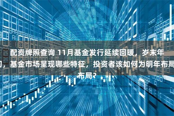 配资牌照查询 11月基金发行延续回暖，岁末年初，基金市场呈现哪些特征，投资者该如何为明年布局？