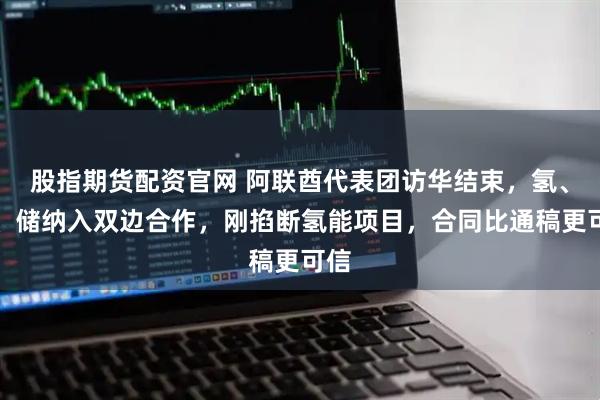 股指期货配资官网 阿联酋代表团访华结束，氢、核、储纳入双边合作，刚掐断氢能项目，合同比通稿更可信